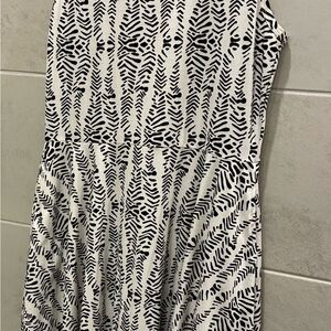 LuLaRoe Nicki sleeveless A-line dress black/white animal print pattern XL